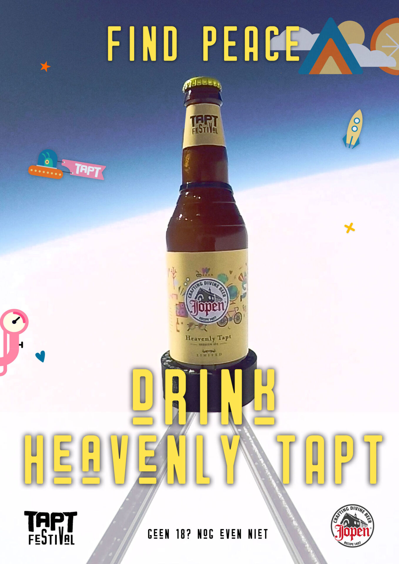 Jopen en TAPT Festival lanceren eerste bier ooit de hemel in